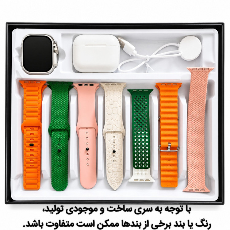 ساعت هوشمند دبلیو اس مدل SEVEN PLUS ONE 7+1 با بند سیلیکونی به همراه هدفون بلوتوثی